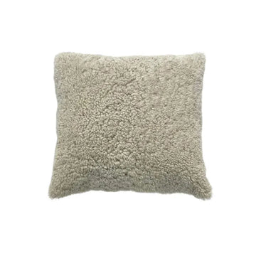 Soft Short Wool Merino Sheepskin Pillow Cover - Luxurious Single-Sided Throw Pillow Cover pillowcase for Cozy Home Décor - Khaki Color